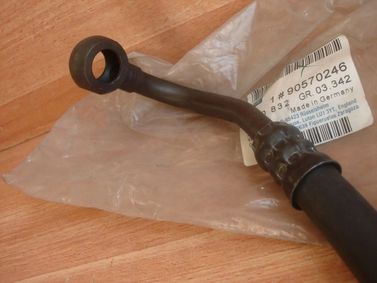 Turbo Charger Oil Return Pipe fits Opel Vauxhall Astra F X17DTL 90570246 Genuine View Rear