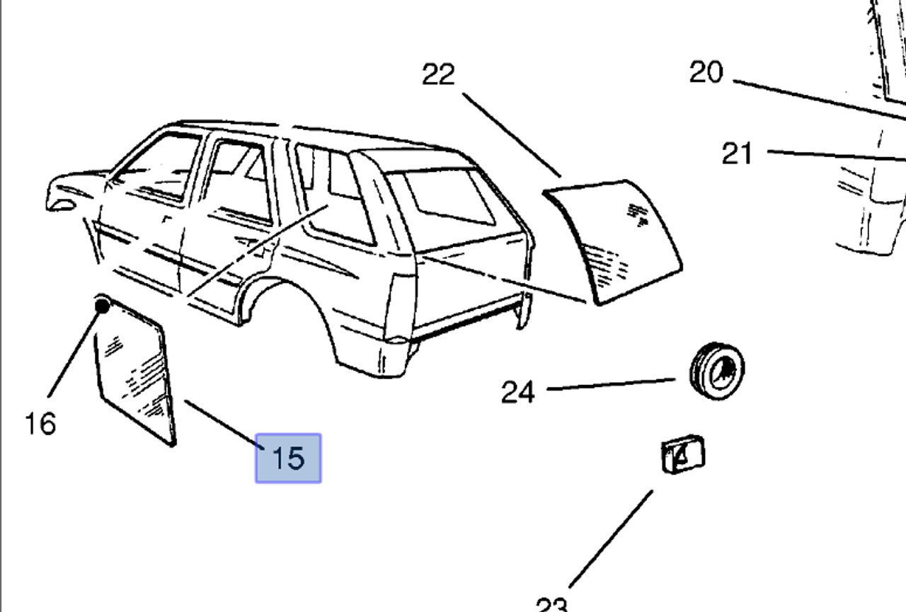 Window Rear Quarter Left Fixed fits Opel Vauxhall Frontera A 91142101 Genuine View Front