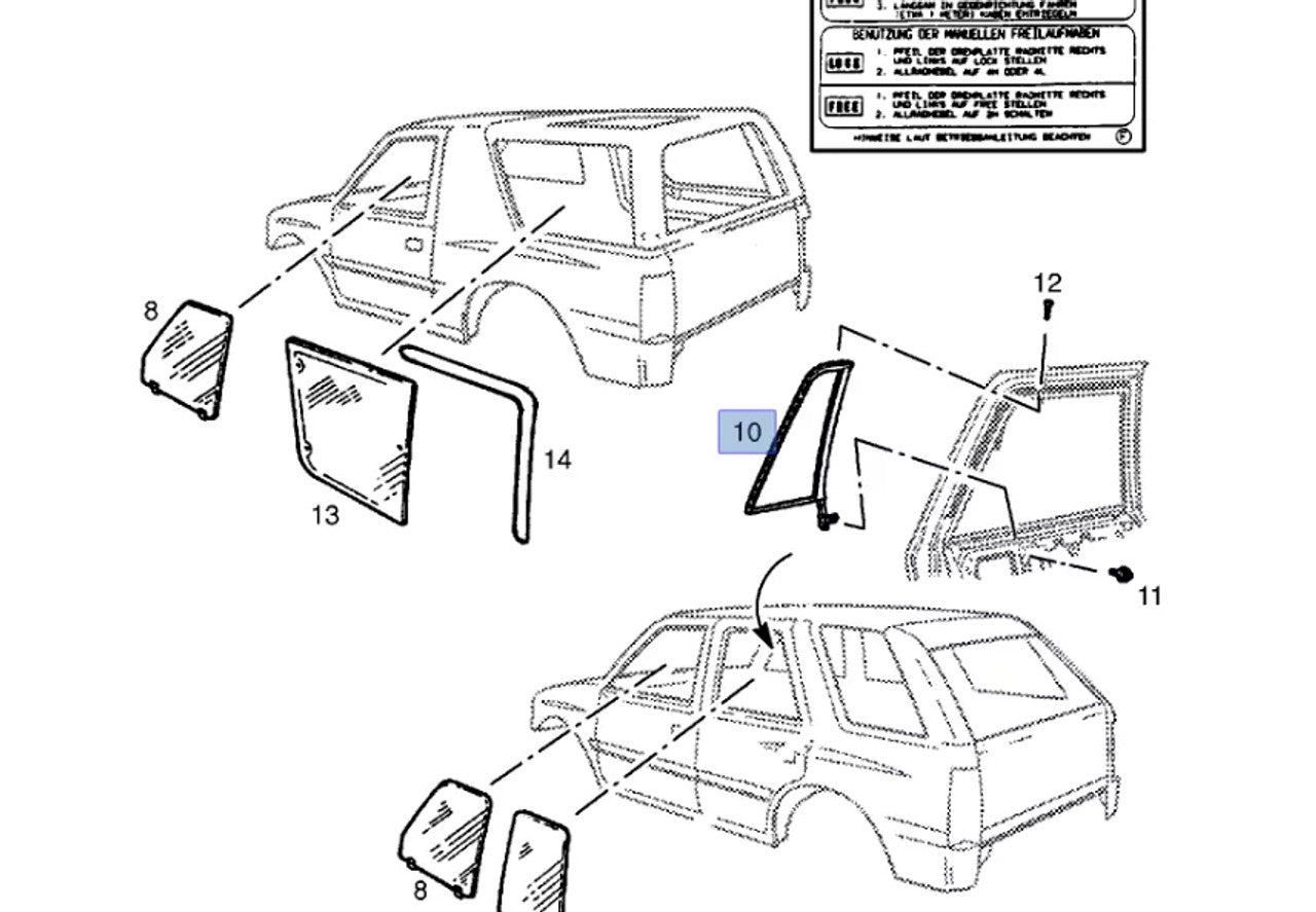 Window Rear Door Left Fixed fits Opel Vauxhall Frontera A 91142201 Genuine View Front
