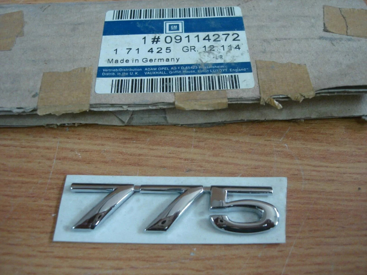 Nameplate Rear 775 fits Opel Vauxhall Combo B 71 F25 9114272 Genuine View Front