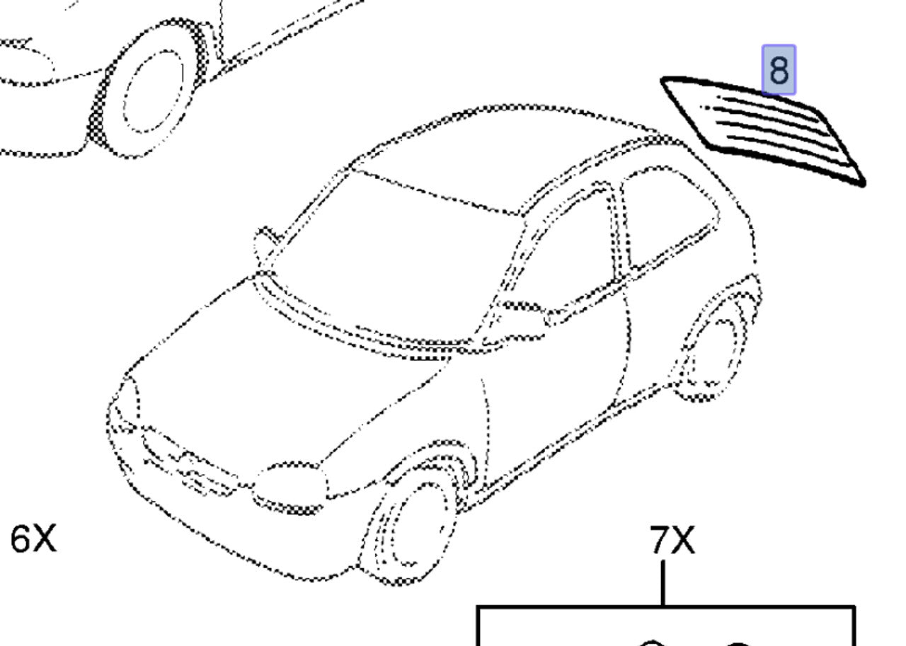 Windscreen Rear fits Opel Vauxhall Corsa B 9164962 Genuine View Front