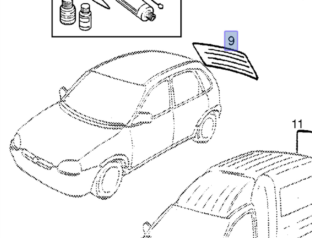 Windscreen Rear Heated Tinted fits Opel Vauxhall Corsa B 9164970 Genuine View Front