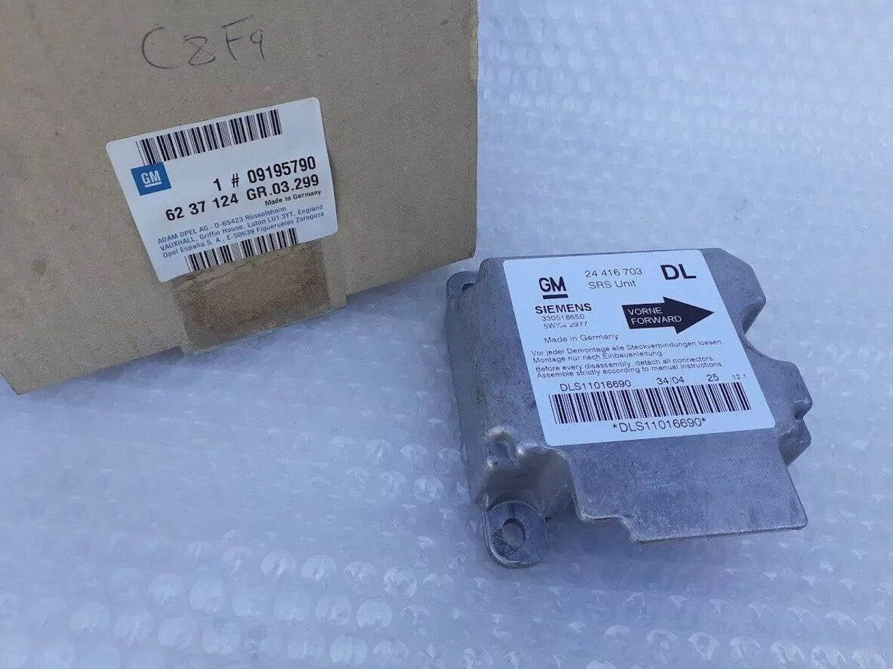Control Unit fits Opel Vauxhall Astra G 9195790 Genuine View Front