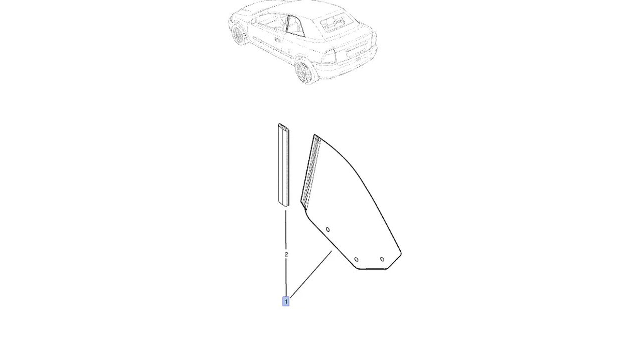 Window Rear Quarter Left fits Opel Vauxhall Astra G Convertible F67 Genuine 9199043 View Front