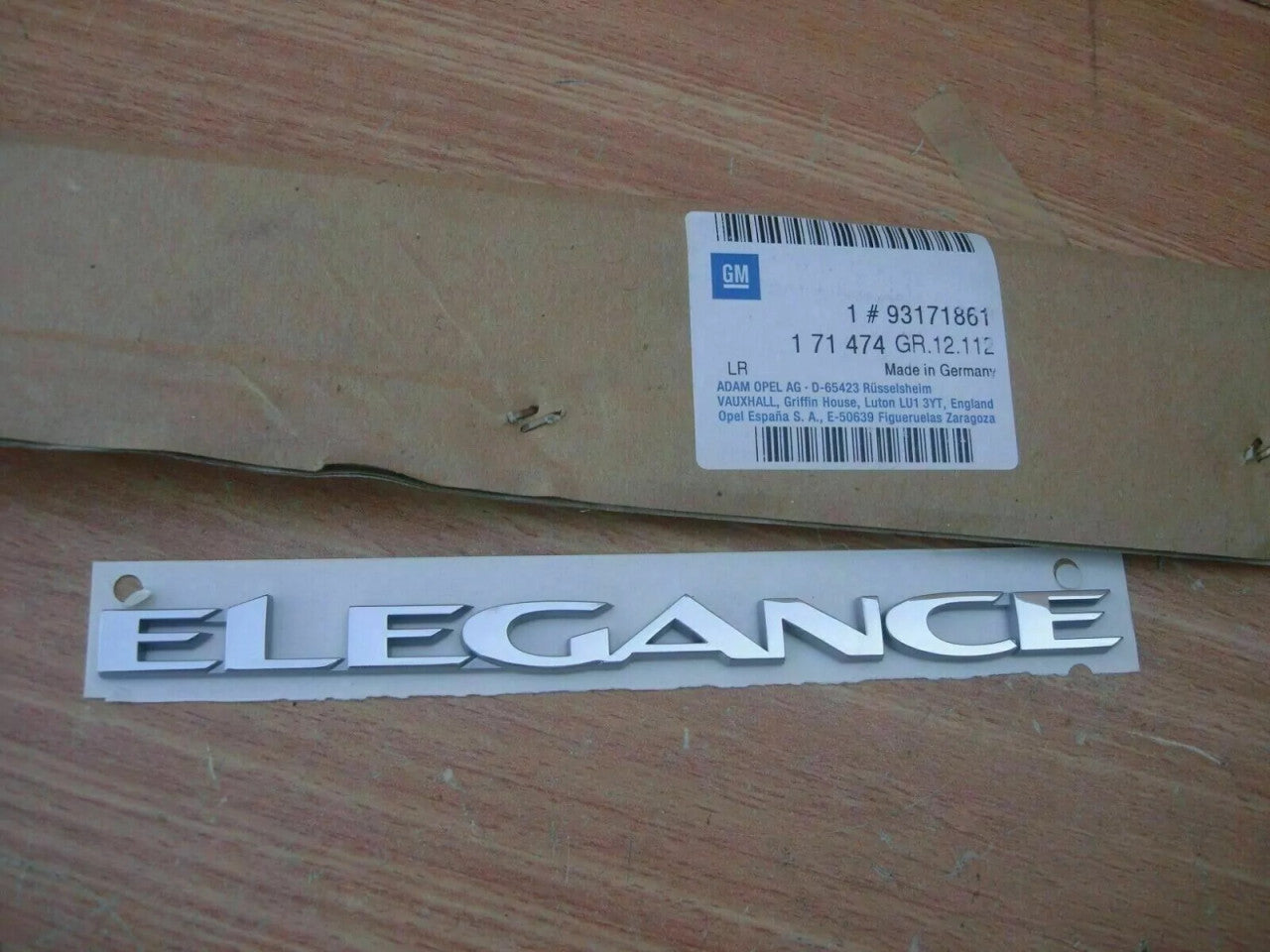 Emblem ELEGANCE fits Opel Vauxhall Vectra C Signum 93171861 Genuine View Right