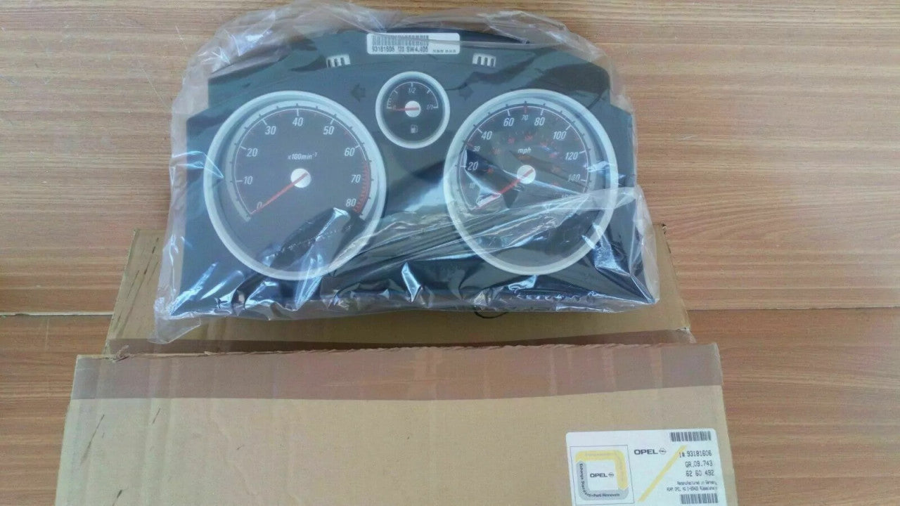 Instrument Cluster 160 MPH 8000 RPM fits Opel Vauxhall Astra H 93181606 Genuine View Upper