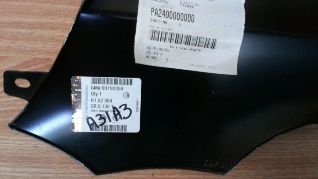 Fender Front Right fits Opel Vauxhall Astra G 93190358 Genuine View Rear