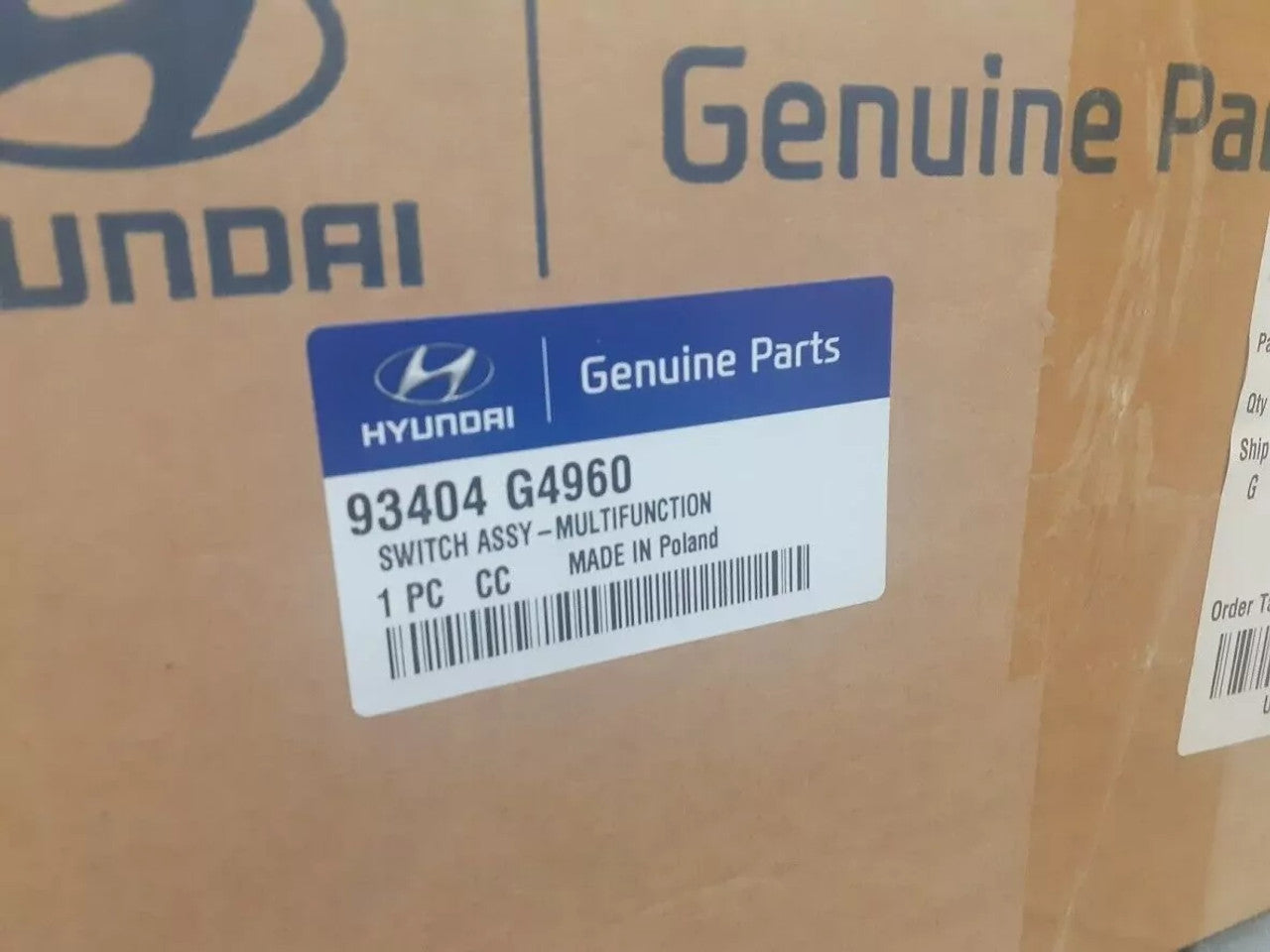 Steering Column Switch fits Hyundai i30 CRDi 93404G4960 Genuine View Lower