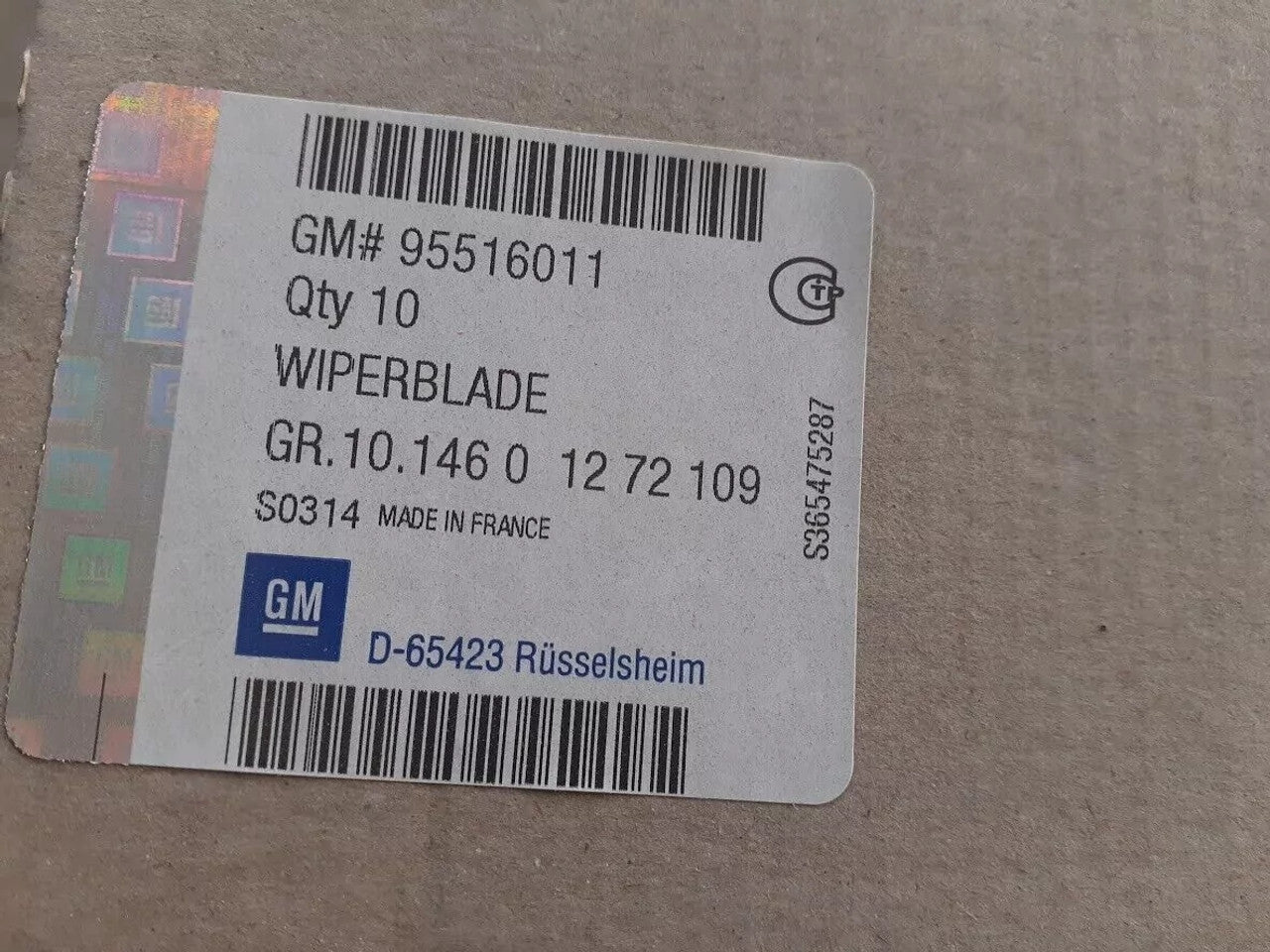 Windscreen Wiper Right RHD fits Opel Vauxhall Astra H 95516011 Genuine View Upper