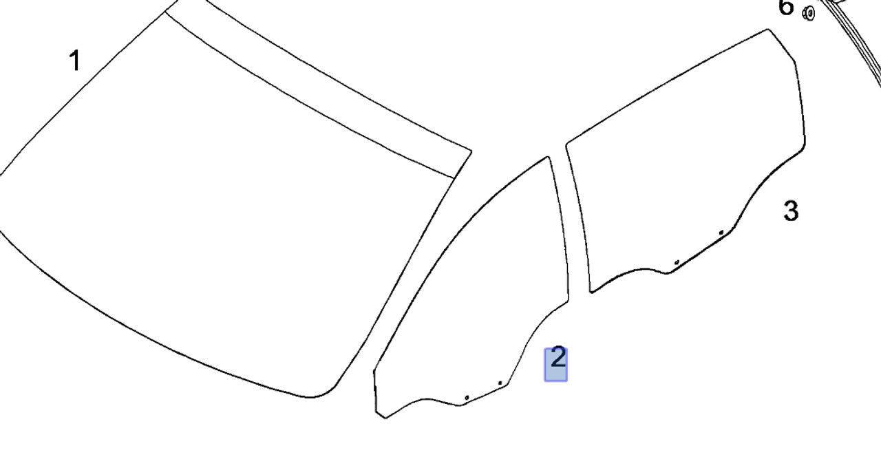 Window Front Door Left Tinted fits Opel Vauxhall Antara Chevrolet Captiva 96624294 View Front