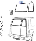 Window Back Rear Door Left fits Opel Vauxhall Monterey 97130207 Genuine View Front