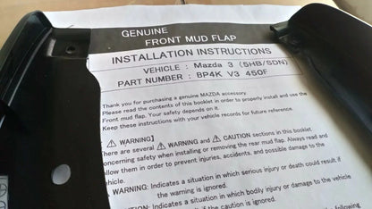 Mud Flaps Splash Guards Front Set fits Mazda 3 BK BP4K-V3-450F Genuine View Rear