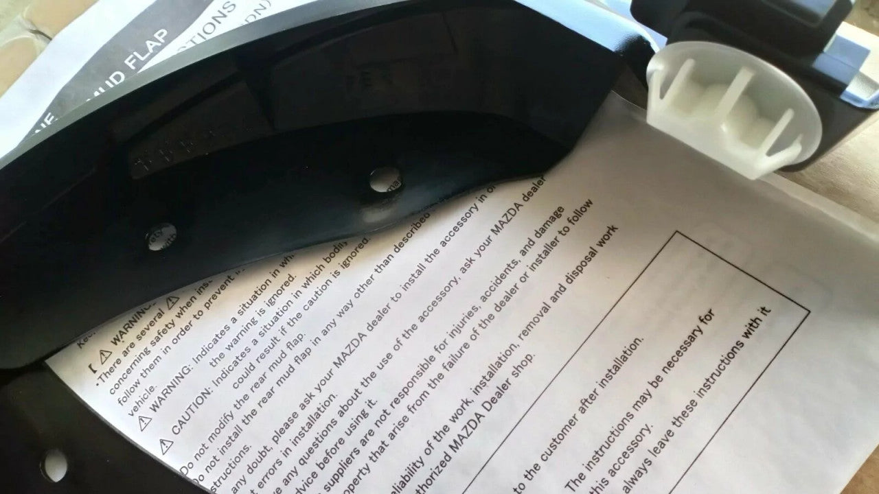 Mud Flaps Splash Guards Front Set fits Mazda 3 BK BP4K-V3-450F Genuine View Right