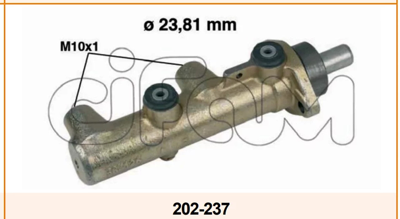 Brake Master Cylinder fits Fiat Ducato Peugeot Boxer Citroen Jumper 23.81mm CFM-202-237 View Front
