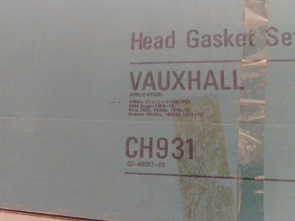 Head Set Gaskets kit fits Vauxhall Victor FD Super Firenza 1595cc OHC CH931 View Right