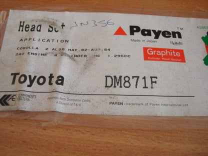 Gaskets Set kit fits Toyota Corolla AE80 8v AL20 2A engine 1982-1984 DM871 View Rear