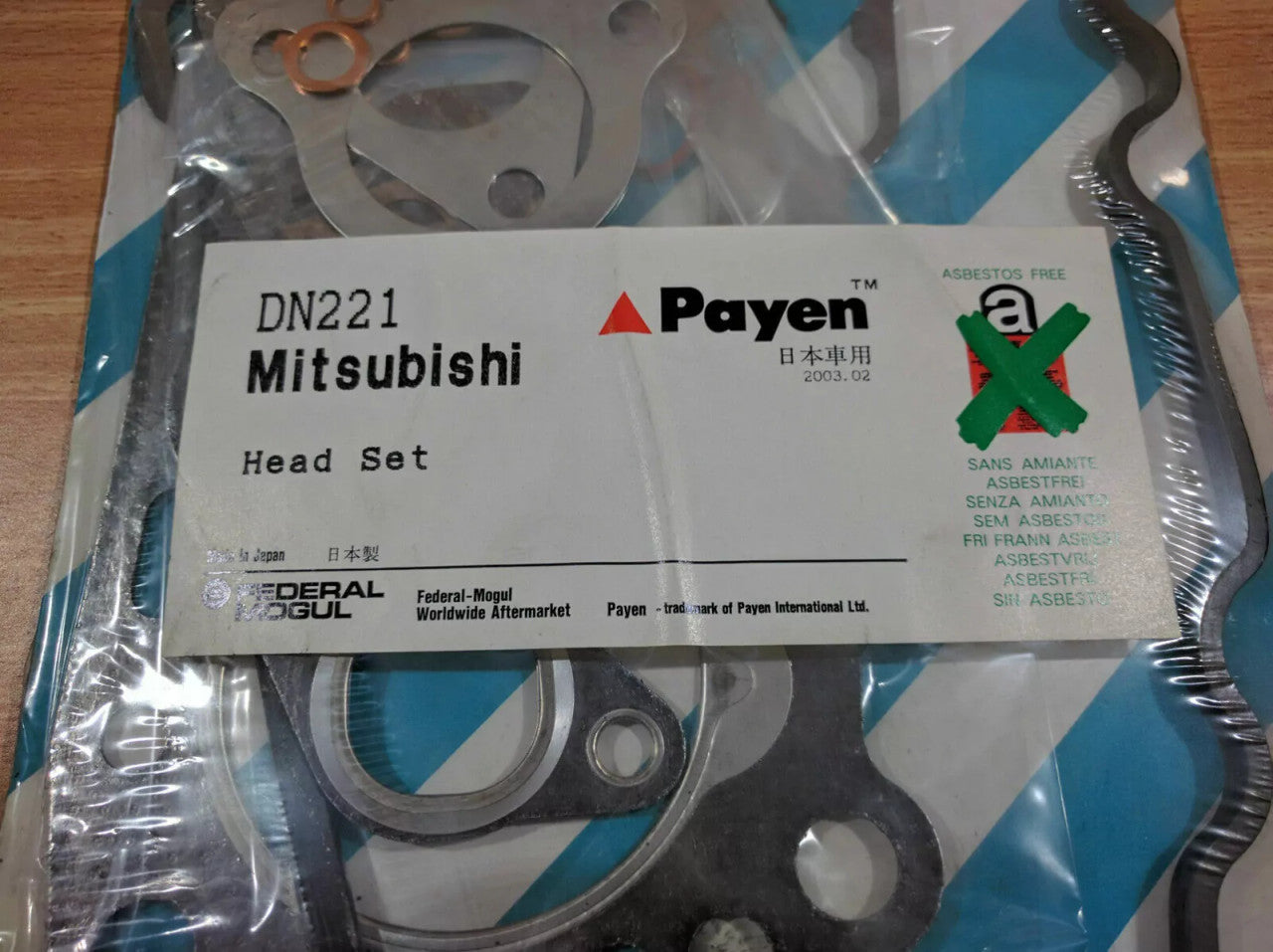 Head Gasket Set kit fits Mitsubishi Colt C14A 1.8 Turbo Diesel 4D65T Engine DN221 View Rear