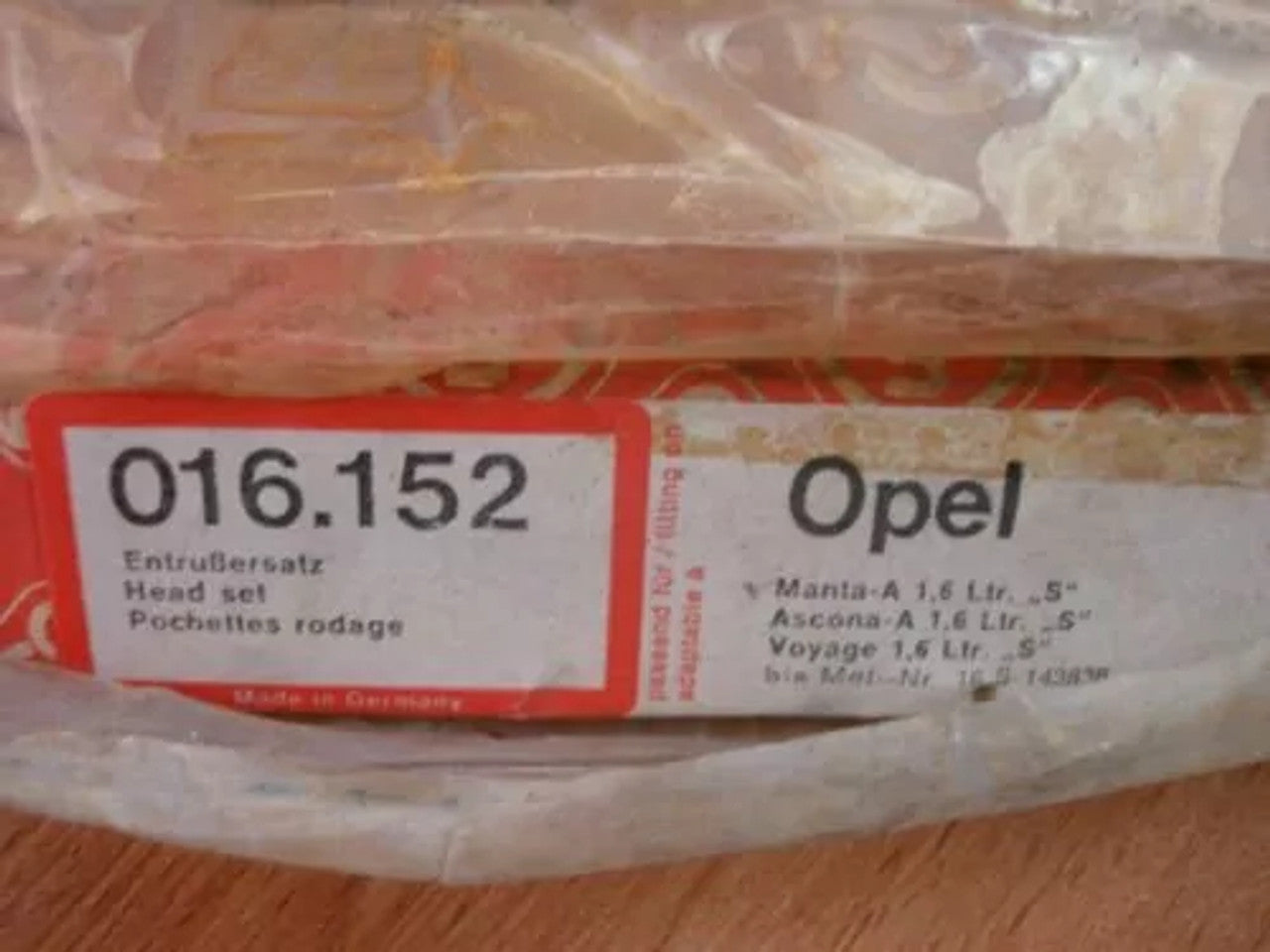 Head Set Gasket kit fits Opel Manta A Ascona A Voyage 1.6 E-016-152 View Upper