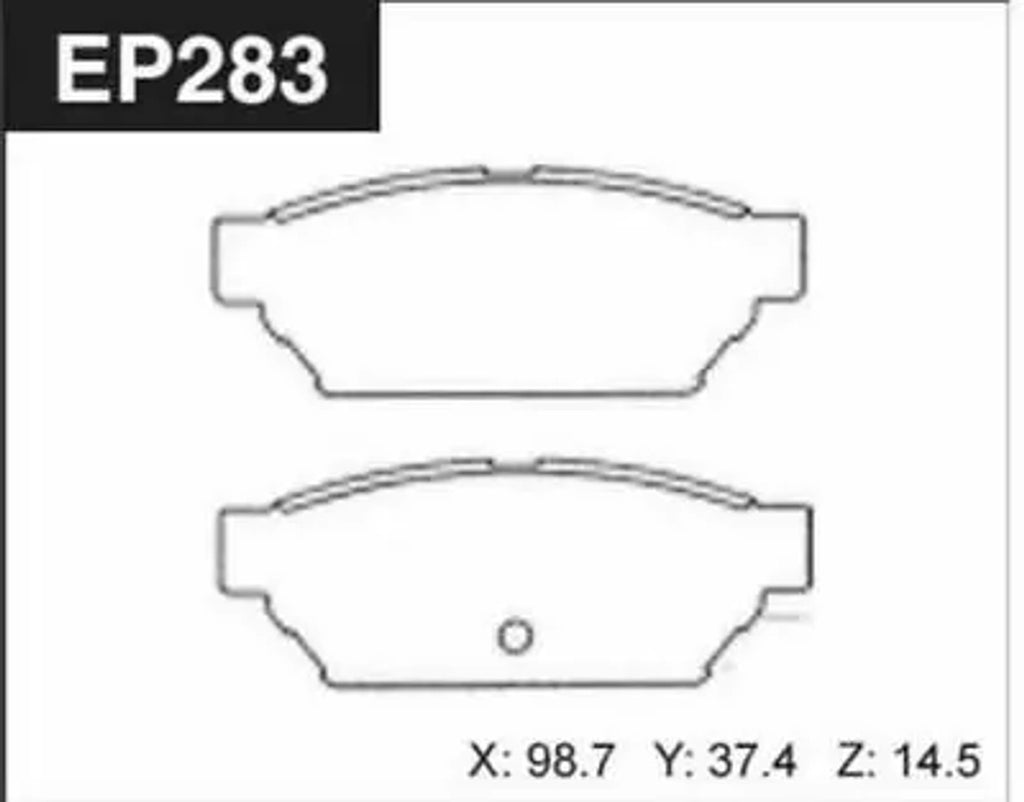 Performance Brake Pads Rear fits Mitsubishi FTO Lancer Mirage Endless 99mm EP283SSS View Upper