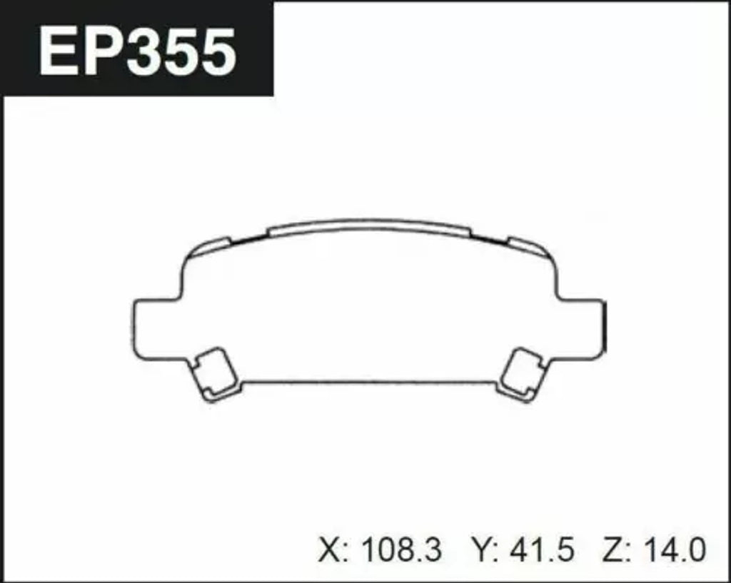Performance Brake Pads Rear fits Subaru Impreza GG GD GC Forester SF5 Lancer EVO EP355SSS View Upper