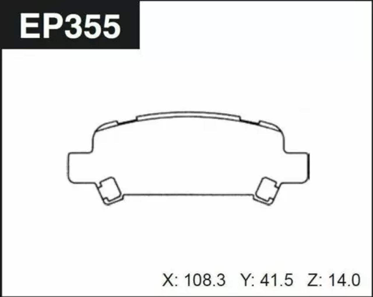 Performance Brake Pads Rear fits Subaru Impreza GG GD GC Forester SF5 Lancer EVO EP355SSS View Upper
