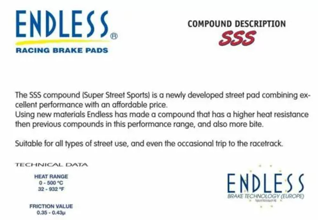 Performance Brake Pads Rear fits Subaru Impreza GG GD GC Forester SF5 Lancer EVO EP355SSS View Lower