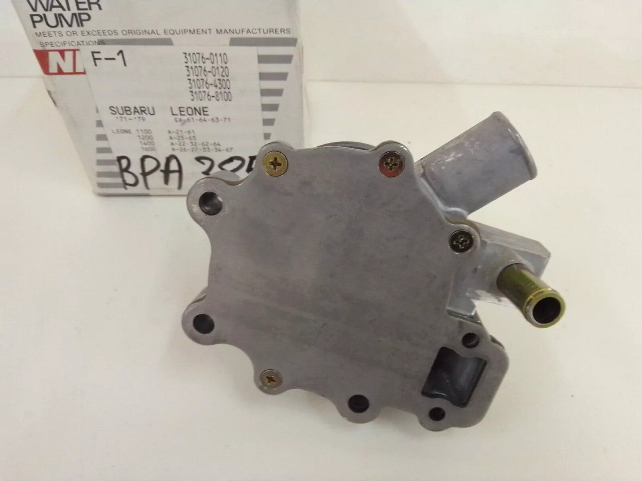 Water Pump fits Subaru Leone EA61 EA63 EA64 EA71 1971-1979 F-1 View Left