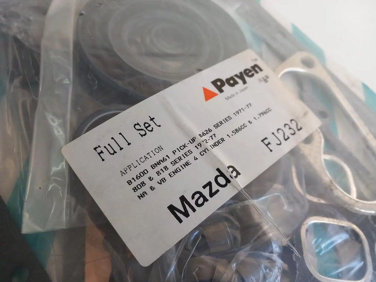 Full Set Gasket kit fits Mazda Pickup B1600 808 818 626 NA VB engines FJ232 View Rear