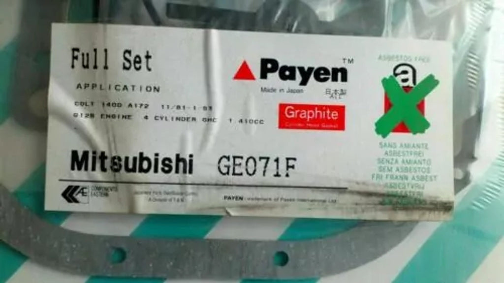 Full Set Gaskets kit fits Mitsubishi Lancer A172 Tredia A211 4G12 G12B engine GE071 View Rear