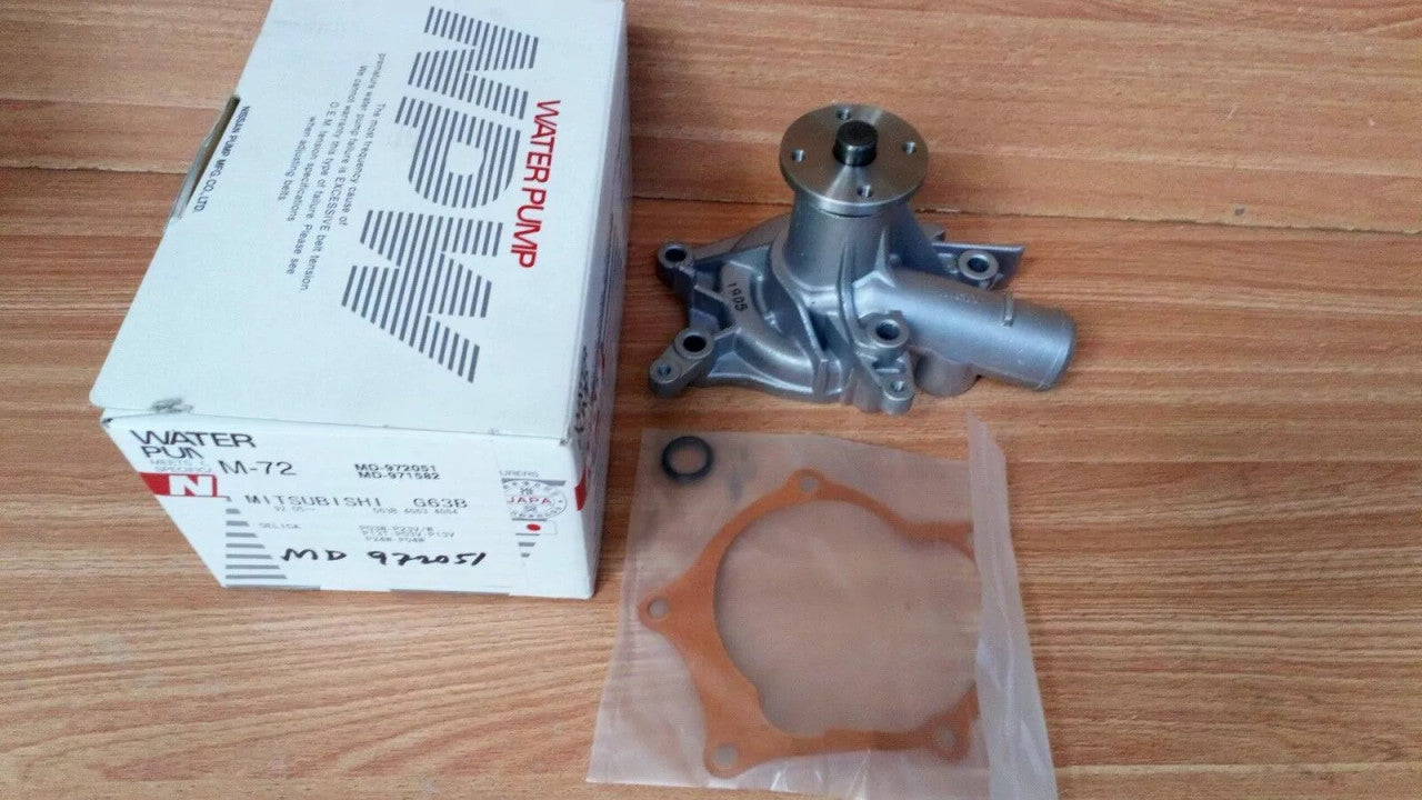 Water Pump fits Mitsubishi Delica Van L300 L200 Sportero Strada Triton Pajero J-MD-972051 View Front