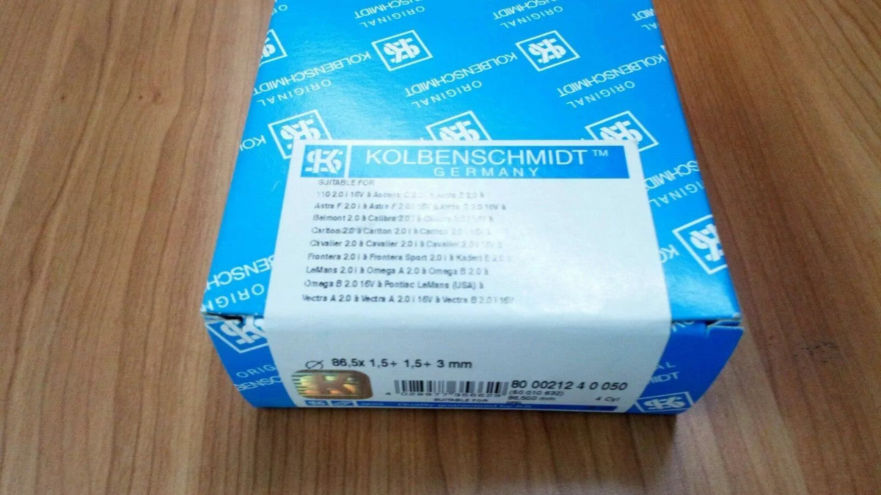 4x Piston Rings fits Opel Vauxhall Ascona C Saab 9000 C20 X20 +0.50 Oversize KS-800021240050 View Front