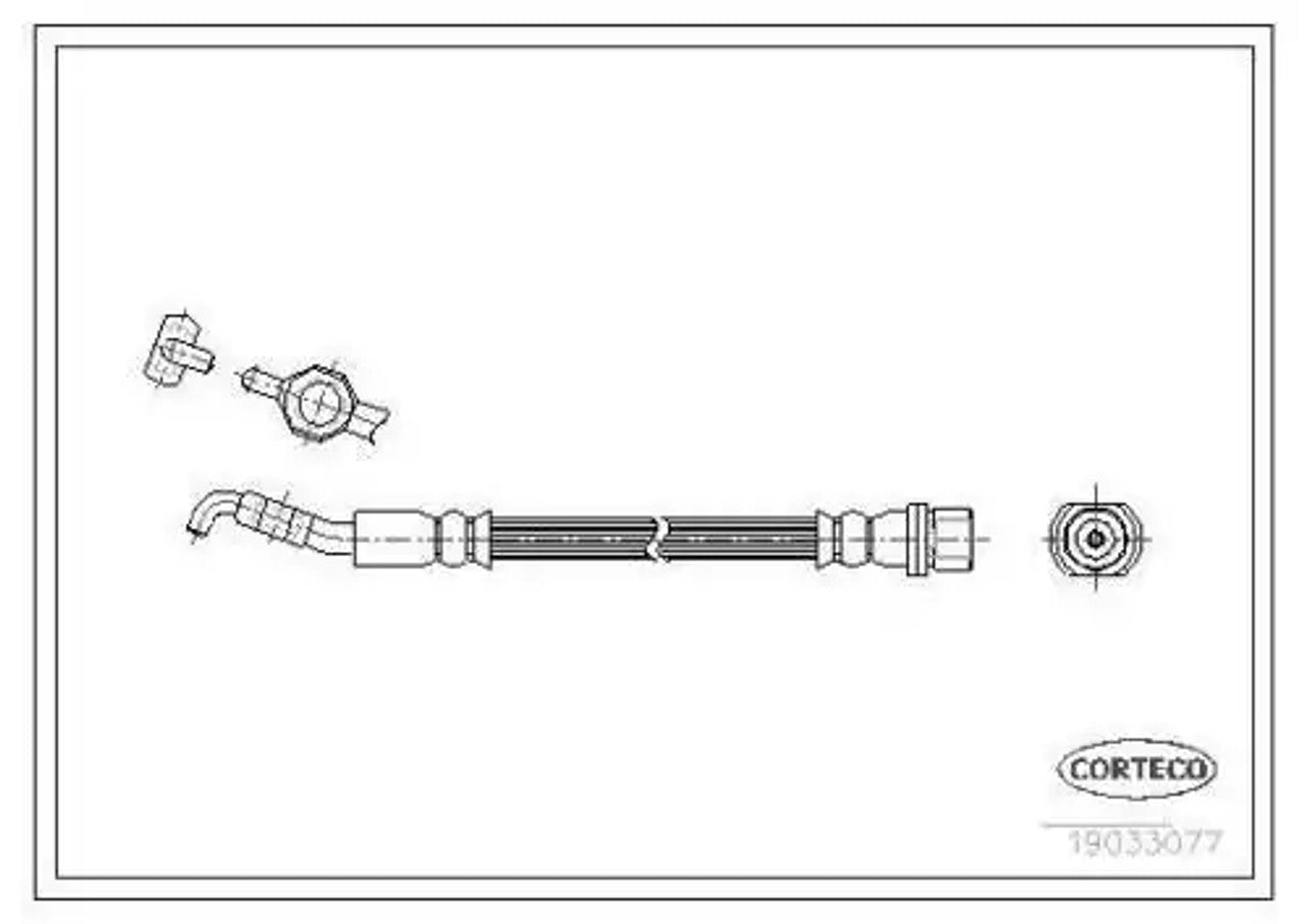 Brake Hose Rear Right Left fits Toyota Corolla Altis Opa Vista Will Axio Fielder LH6445 View Front