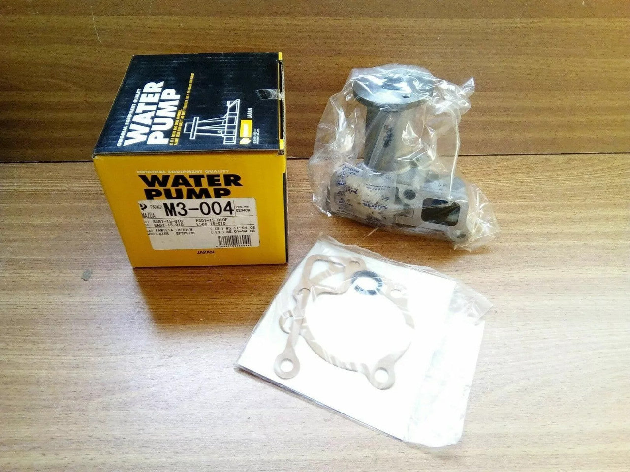 Water Pump fits Mazda 323 Familia Ford Laser BD BF3P BF5P BW E1 E3 E5 engines M3-004 View Front