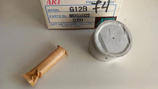 4x Piston fits Mitsubishi G12B engine 74.50mm Bore +0.50mm Oversize 1410cc MD030322/50 View Front