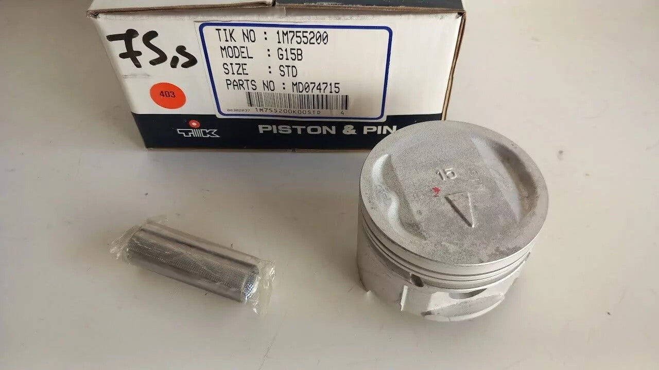 4x Piston fits Mitsubishi G15B engine 75.5mm Bore STD MD074715 View Front