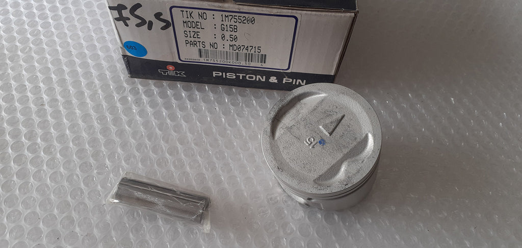 4x Piston fits Mitsubishi G15B engine 76mm Bore Oversize 0.50mm MD074715 View Front