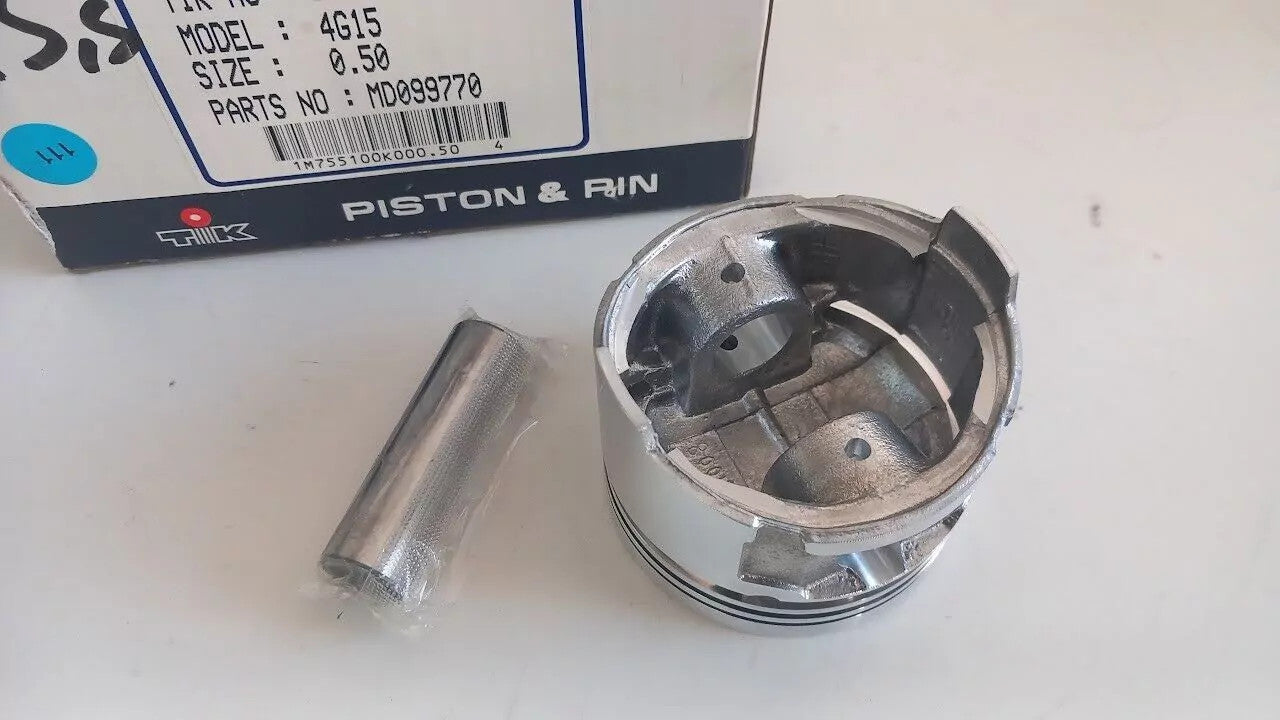 4x Piston fits Mitsubishi Hyundai 4G15 engine 76mm Bore +0.50mm Oversize MD099770 View Rear