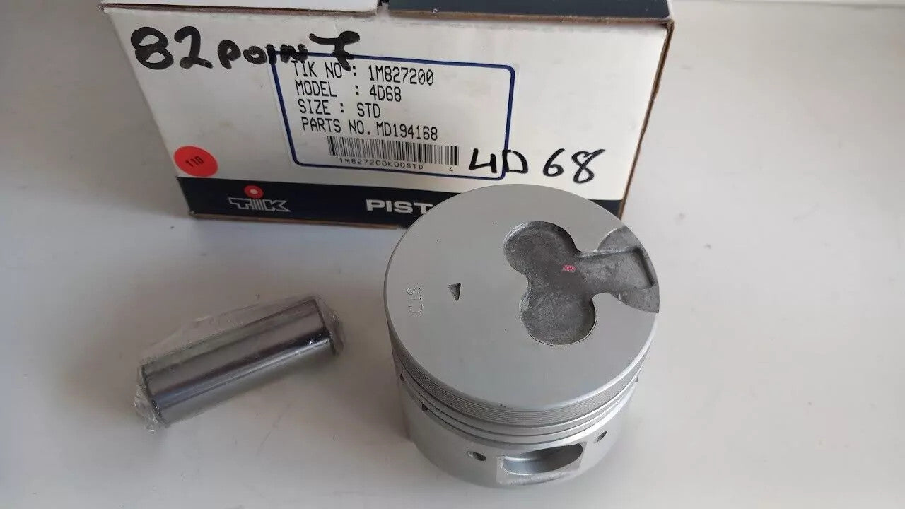 4x Piston fits Mitsubishi 4D68 engine 1998cc 82.7mm Bore STD MD194168 View Front