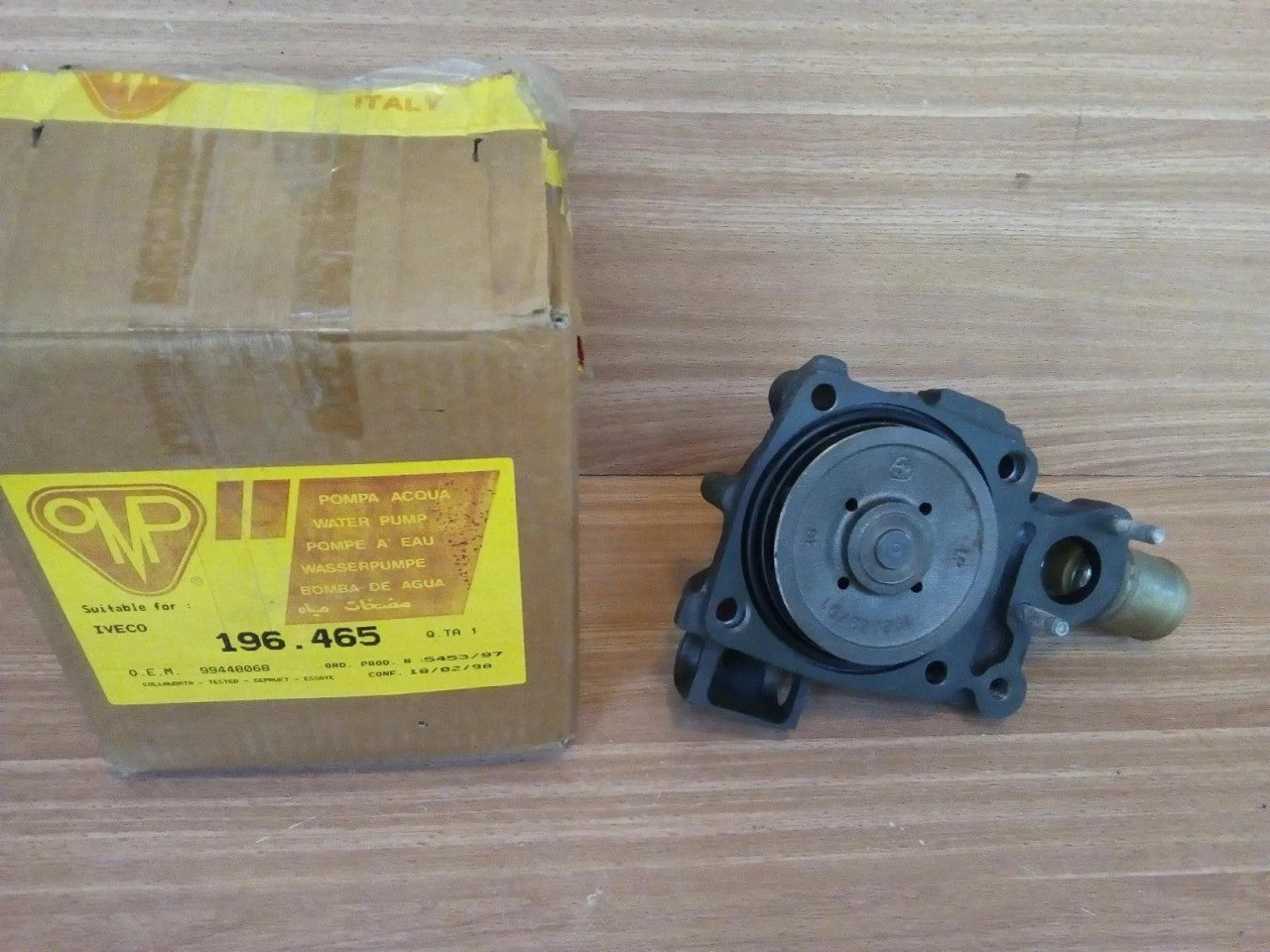 Water Pump fits Iveco Daily 99448068 OMP-196-465 View Rear