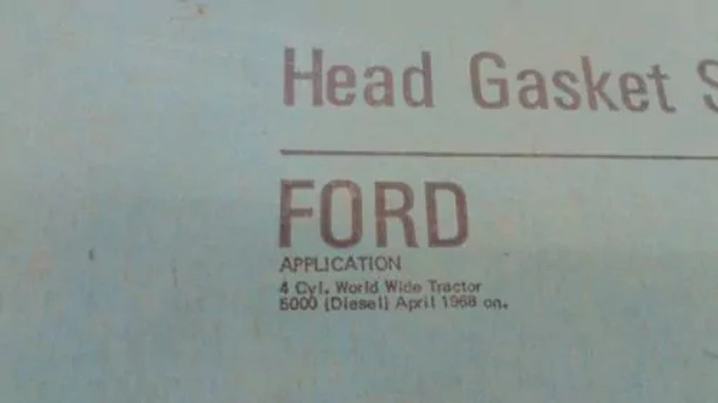 Gaskets Set kit fits Ford World Wide Tractor 4 Cylinder 5000 1968 and on P-CW-820 View Rear