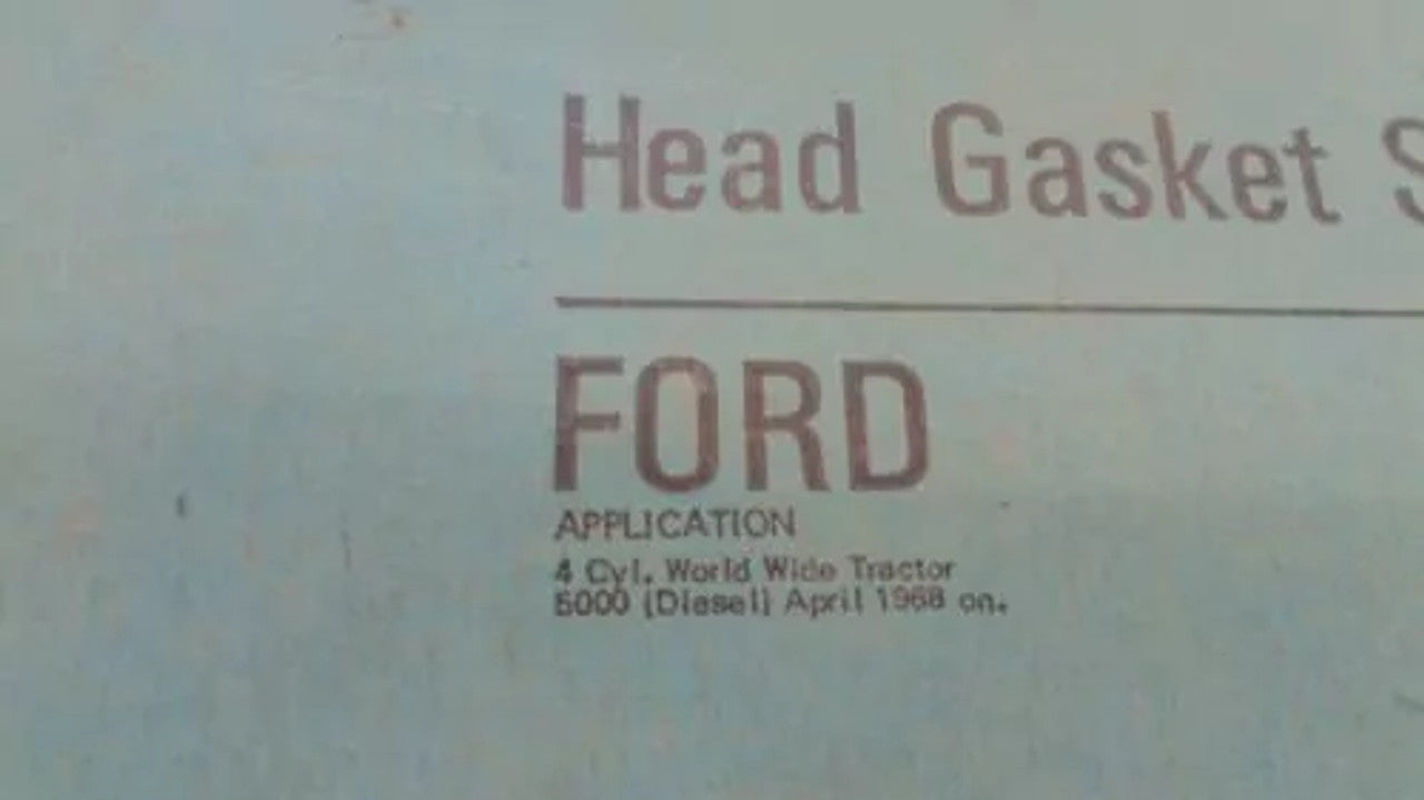 Gaskets Set kit fits Ford World Wide Tractor 4 Cylinder 5000 1968 and on P-CW-820 View Rear
