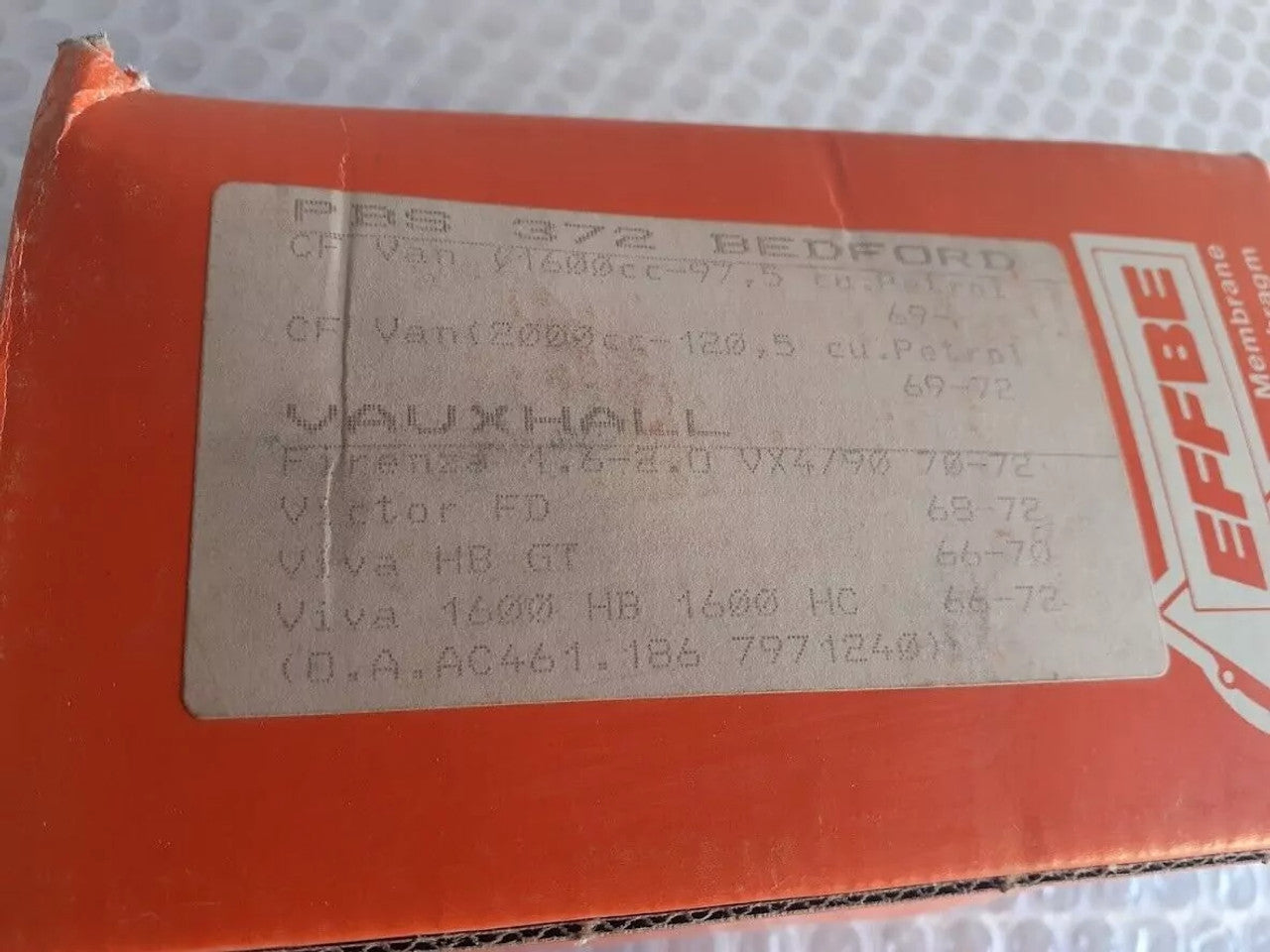 Fuel Pump fits Bedford CF Van Petrol Vauxhall Firenza Victor Viva 461-186 PBS372 View Lower