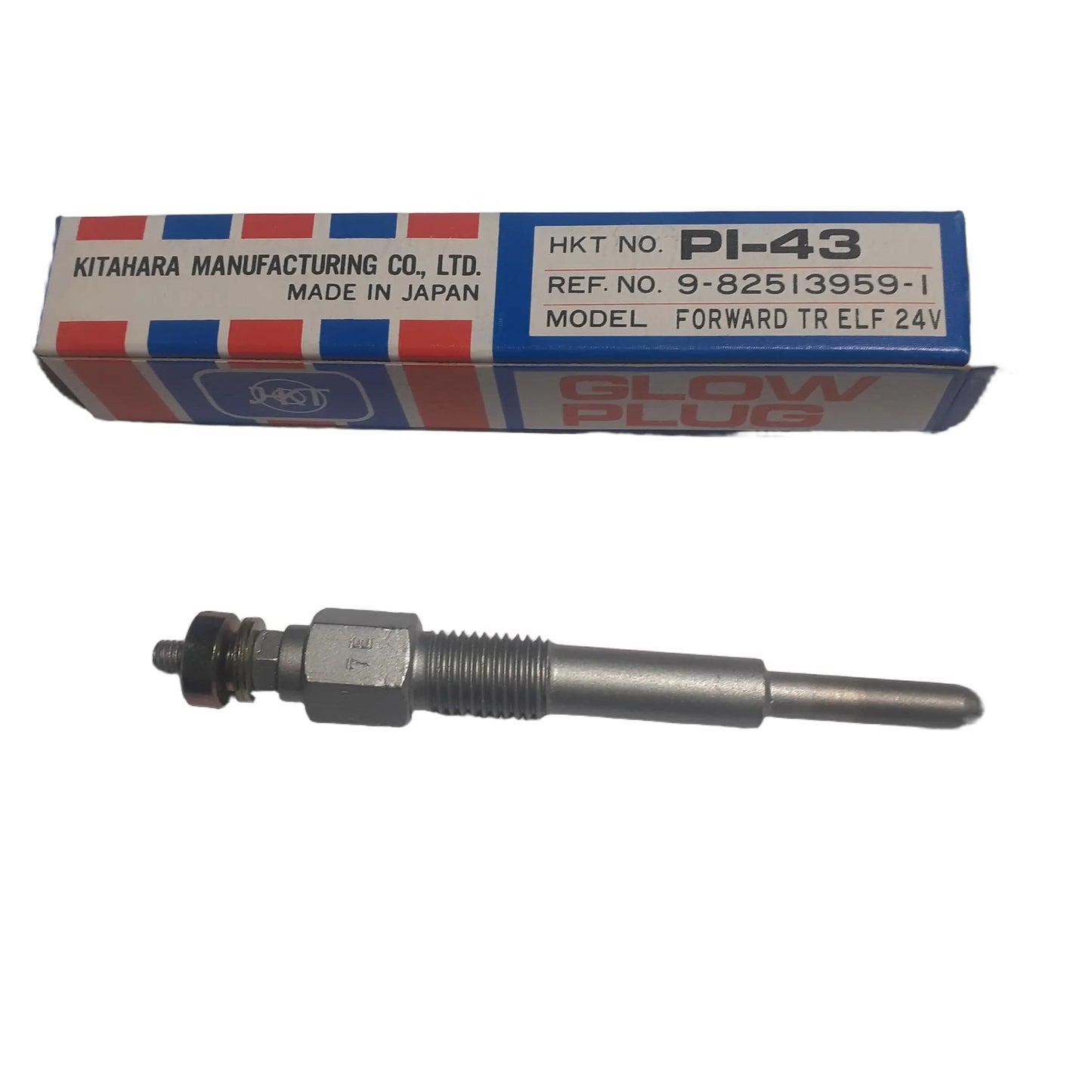 4x Glow Plugs fits Isuzu 20.5 Volts C240 C330 D500 4BA1 View Front