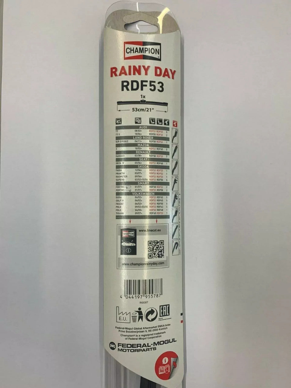 Champion Rainy Day Flat Wiper Blade 53cm 530mm 21 inches with Spoiler RDF53/B01 View Left
