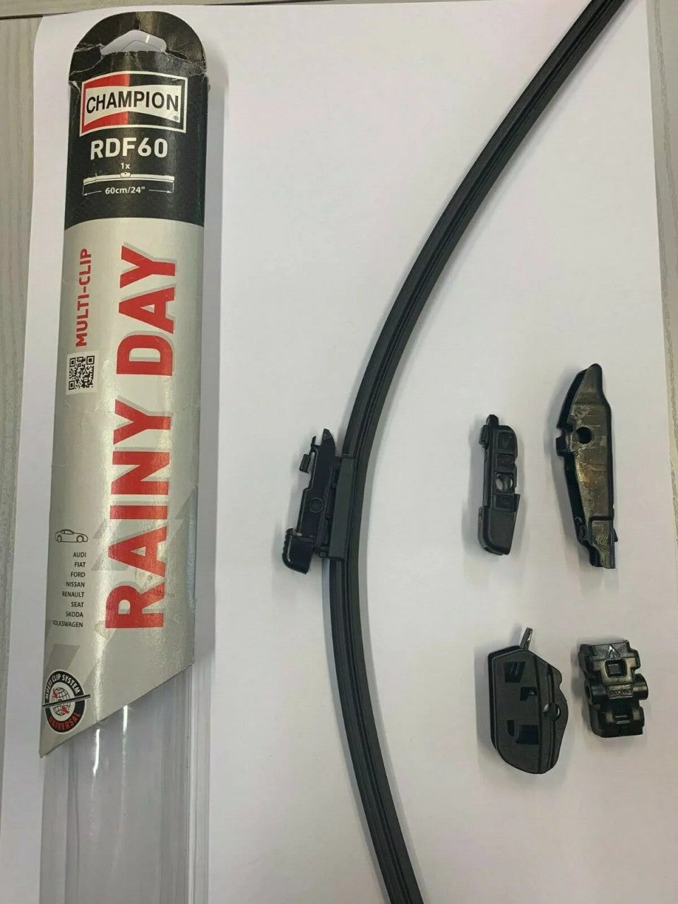 Champion Rainy Day Flat Wiper Blade 60cm 600mm 24 inches with Spoiler RDF60/B01 View Upper