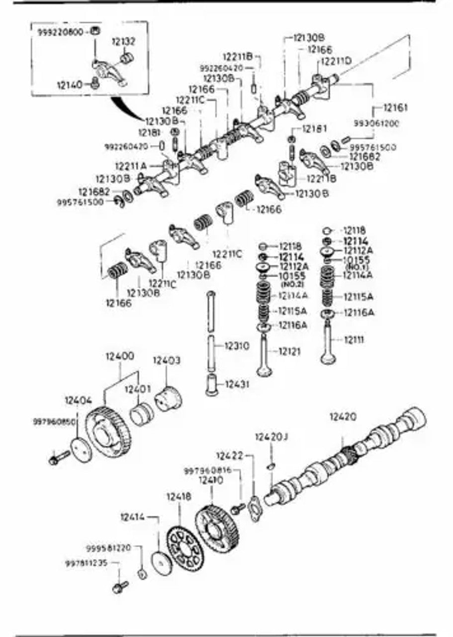 4x Exhaust Valves fits Mazda Titan T2500 T2600 T3000 T3500 engine SL SL01-12-121 View Rear