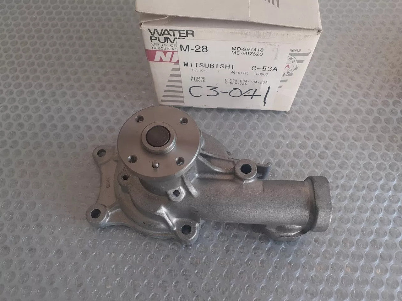 Water Pump fits Mitsubishi Lancer Mirage Colt C53A C63A C73A C83A 4G61 WP-C3-041 View Front